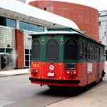 Photo of downtown Akron trolley in use for 3rd Thursday