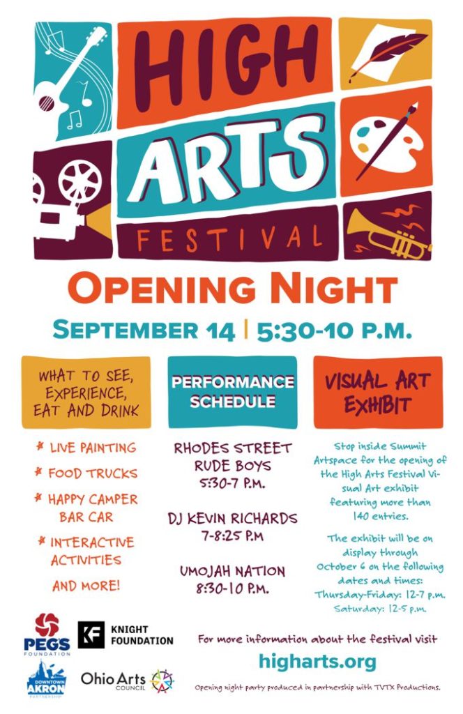 2018 poster for the Akron High Arts Festival Opening