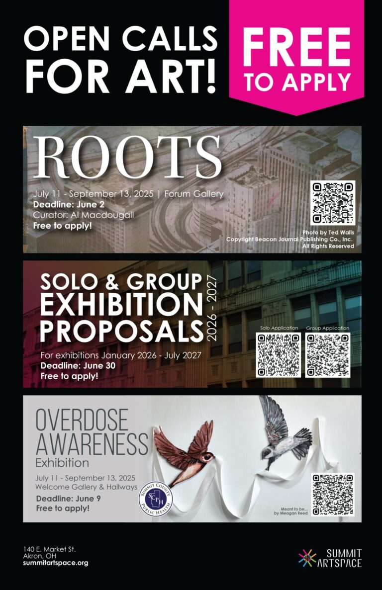 Poster for three calls for art.