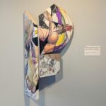 Abstract paintings and drawings in a sculptural form.