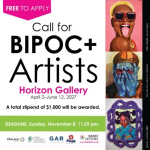 Call for BIPOC+ artists: Horizon Gallery exhibit April 2–June 12, 2027, offers a $1,000 stipend. Colorful portraits convey joy and pride.